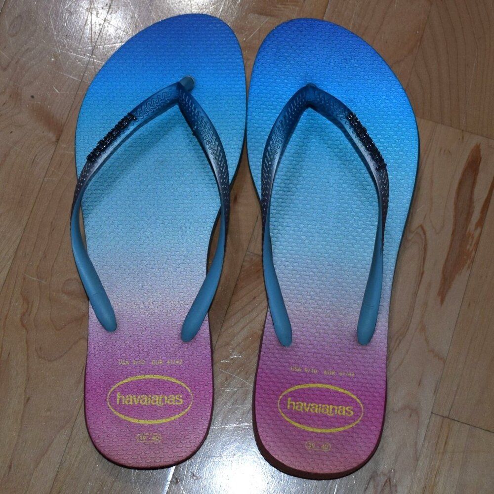 Genuine Havaianas Sandals Patterned FLIP FLOPS size 9/10 (39-40) Flip Flops - Picture 2 of 4